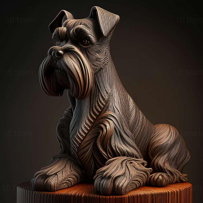 3D model Zwergschnauzer dog (STL)